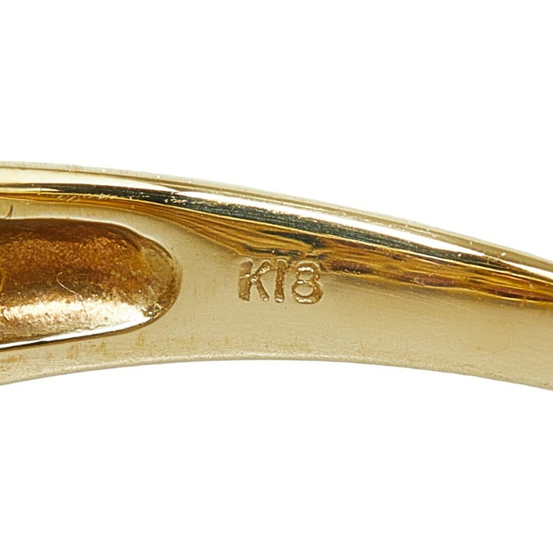 美品 K18YG イエローゴールド リング 指輪 ガーネット ダイヤ 0.03ct 【1-0148435】 レディースのアクセサリー(リング(指輪))の商品写真