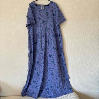 花柄ワンピース　半袖　C.M.I Made in USA 100%COTTON(ロングワンピース/マキシワンピース)