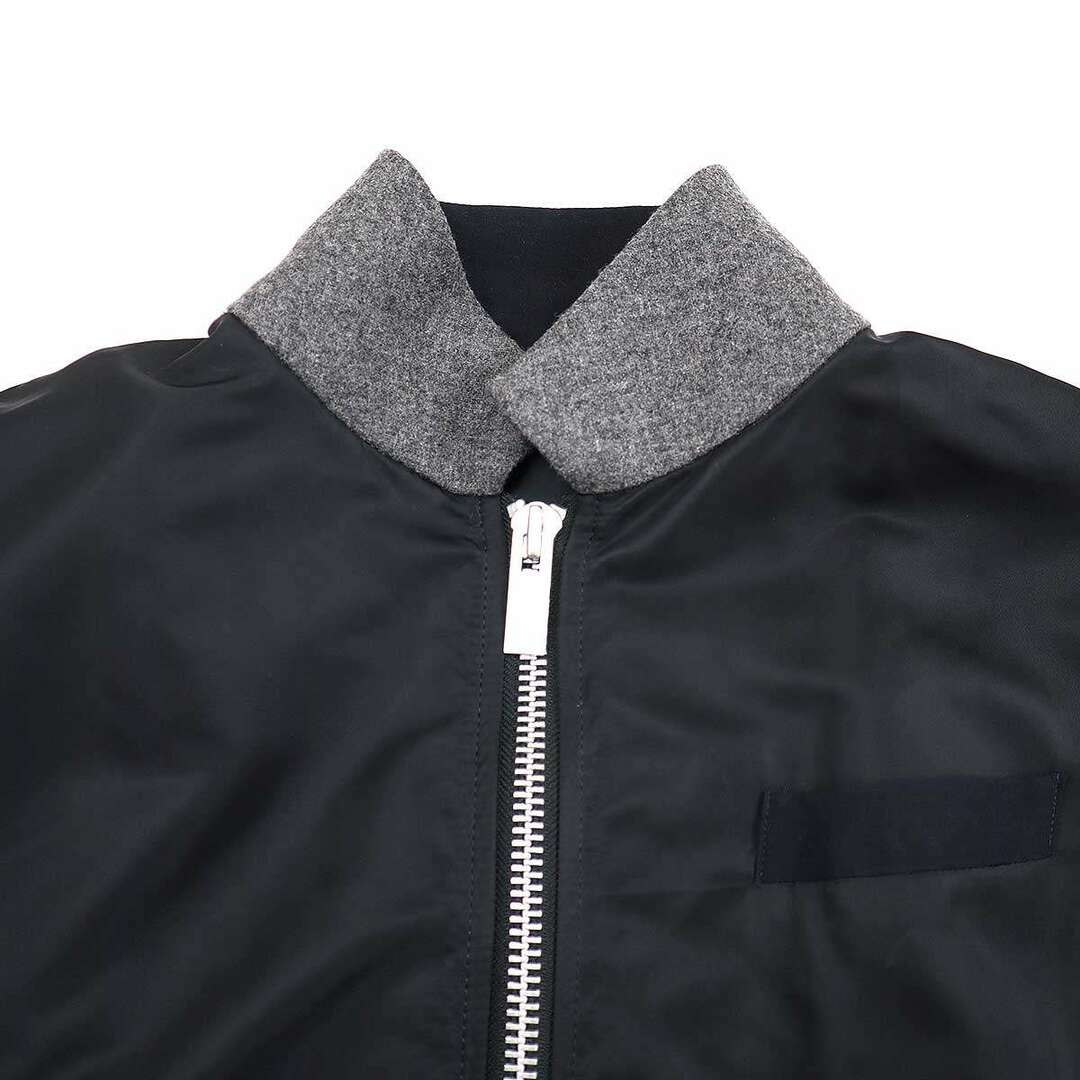 sacai(サカイ)のsacai サカイ 【SAMPLE】ノースリーブナイロンツイルドッキングボンバーコート  ブラック レディースのジャケット/アウター(その他)の商品写真