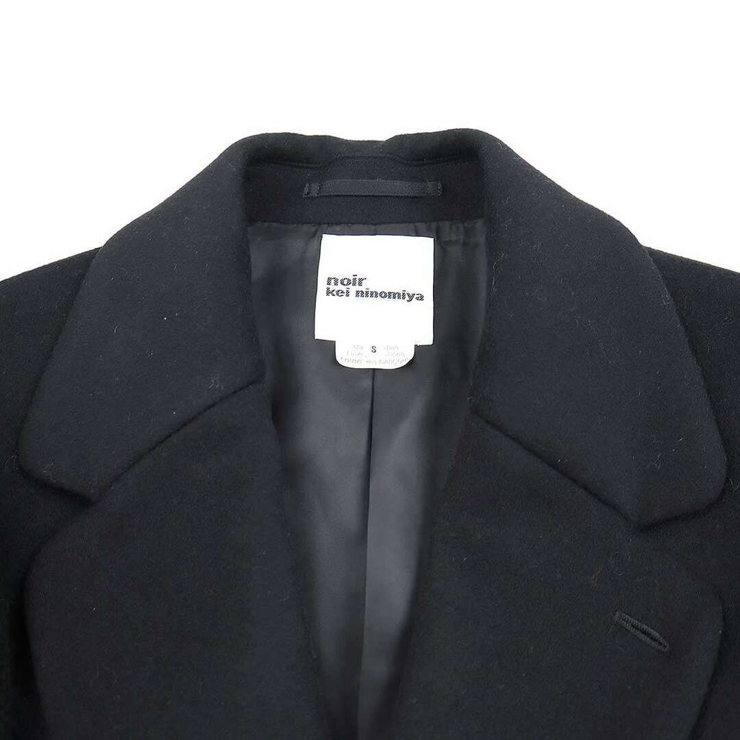 noir kei ninomiya(ノワールケイニノミヤ)のnoir kei ninomiya ノワール ケイ ニノミヤ 23AW オープンニットスリーブ カシミヤ混コート 3L-C005 ブラック S レディースのジャケット/アウター(その他)の商品写真