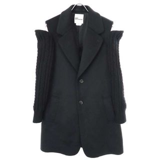 noir kei ninomiya - noir kei ninomiya ノワール ケイ ニノミヤ 23AW オープンニットスリーブ カシミヤ混コート 3L-C005 ブラック S