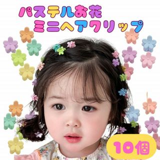 ☆10個セット☆ お花 パステル ヘアクリップ カラフル ミニ バンスクリップ