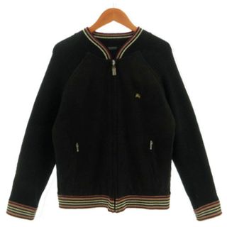 バーバリーブラックレーベル(BURBERRY BLACK LABEL)のバーバリーブラックレーベル ジャケット リブニット切替え ロゴ 中綿入り 黒 2(その他)