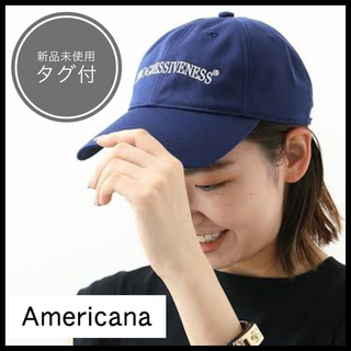 アメリカーナ(AMERICANA)の新品タグ付き☆AMERICANA アメリカーナ キャップ ブルー ネイビー 帽子(キャップ)