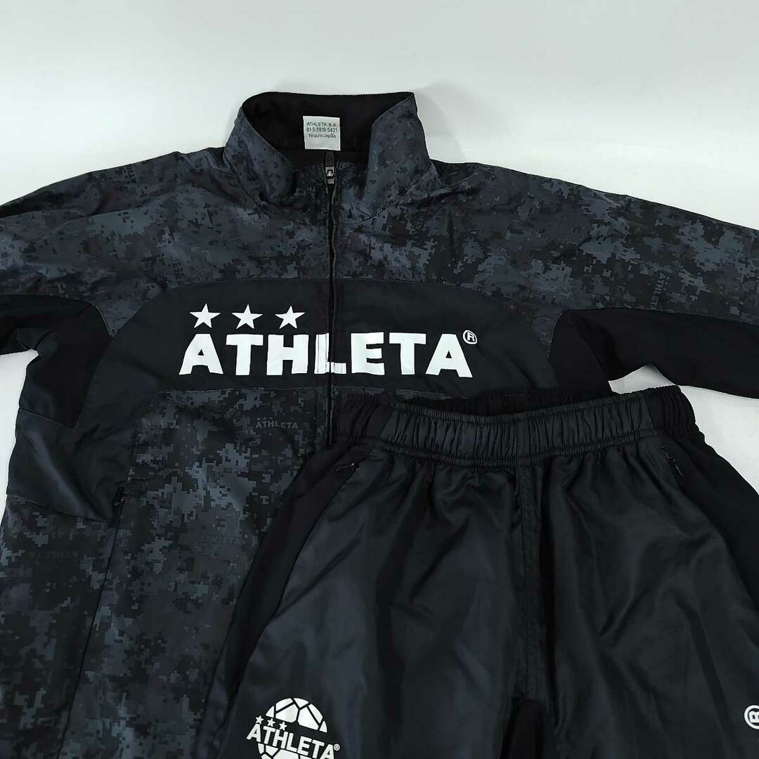 ATHLETA(アスレタ)の[上下セット] アスレタ ジャケット パンツ ウインドブレーカー 150 ブラック キッズ ATHLETA ジュニア サッカー フットサルウェア スポーツ/アウトドアのサッカー/フットサル(ウェア)の商品写真