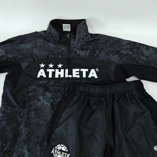 アスレタ(ATHLETA)の[上下セット] アスレタ ジャケット パンツ ウインドブレーカー 150 ブラック キッズ ATHLETA ジュニア サッカー フットサルウェア(ウェア)