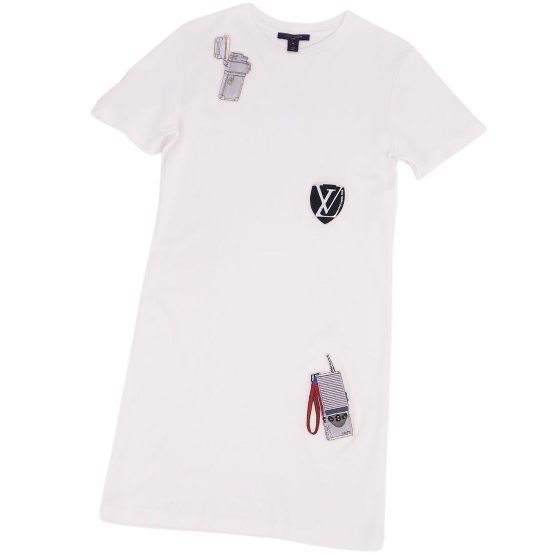 LOUIS VUITTON(ルイヴィトン)の美品 ルイヴィトン LOUIS VUITTON ワンピース Tシャツ カットソー ショートスリーブ 刺繍ワッペン トップス M レディースのトップス(Tシャツ(半袖/袖なし))の商品写真