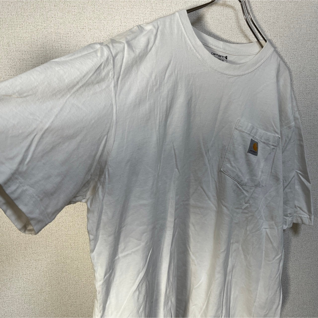 carhartt(カーハート)の【カーハート】半袖Tシャツ　胸ポケット　ワンポイントロゴ　白ホワイト42 メンズのトップス(Tシャツ/カットソー(半袖/袖なし))の商品写真