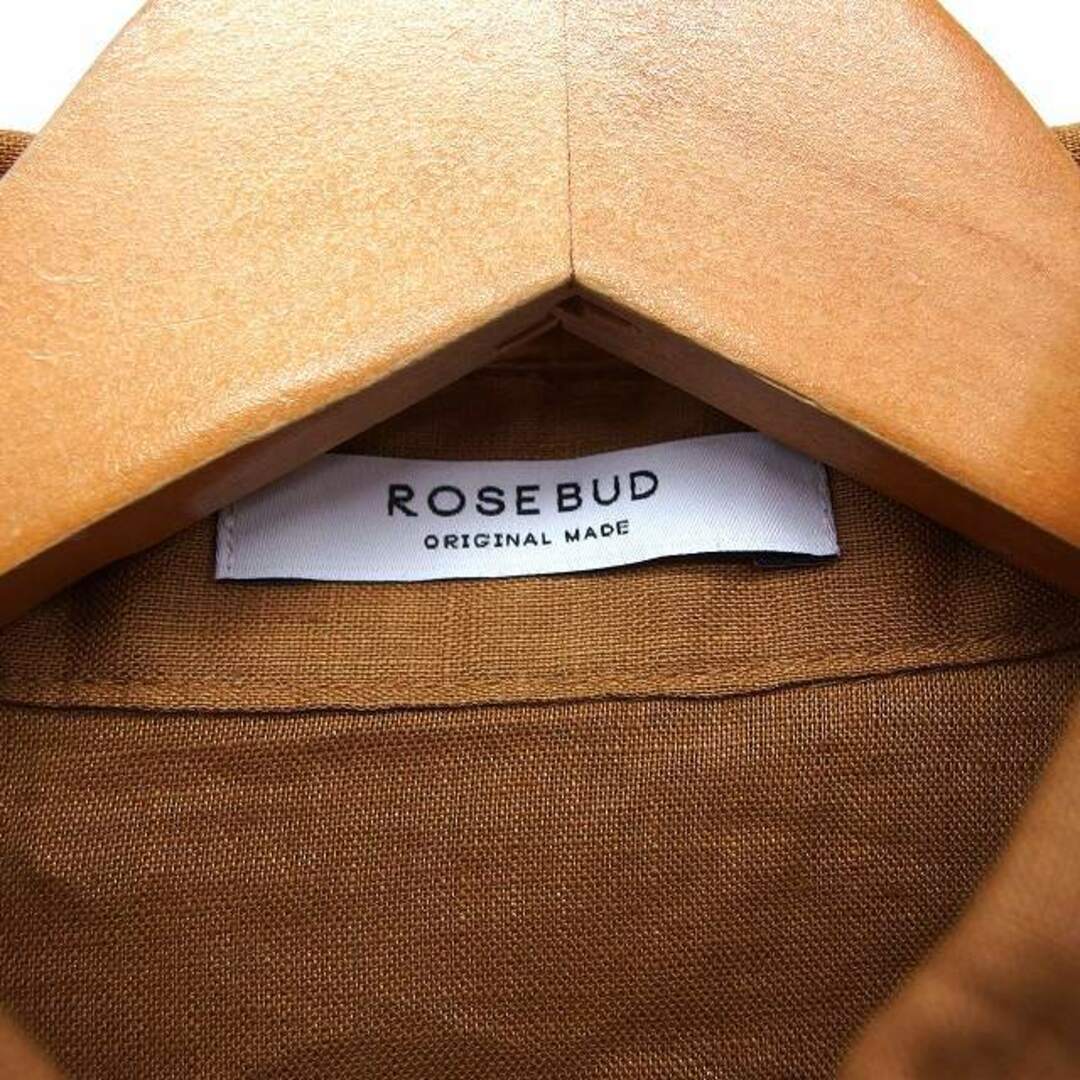 ROSE BUD(ローズバッド)のローズバッド シャツ ブラウス リネン ステンカラー ゆったり 透け感 長袖 F レディースのトップス(シャツ/ブラウス(長袖/七分))の商品写真