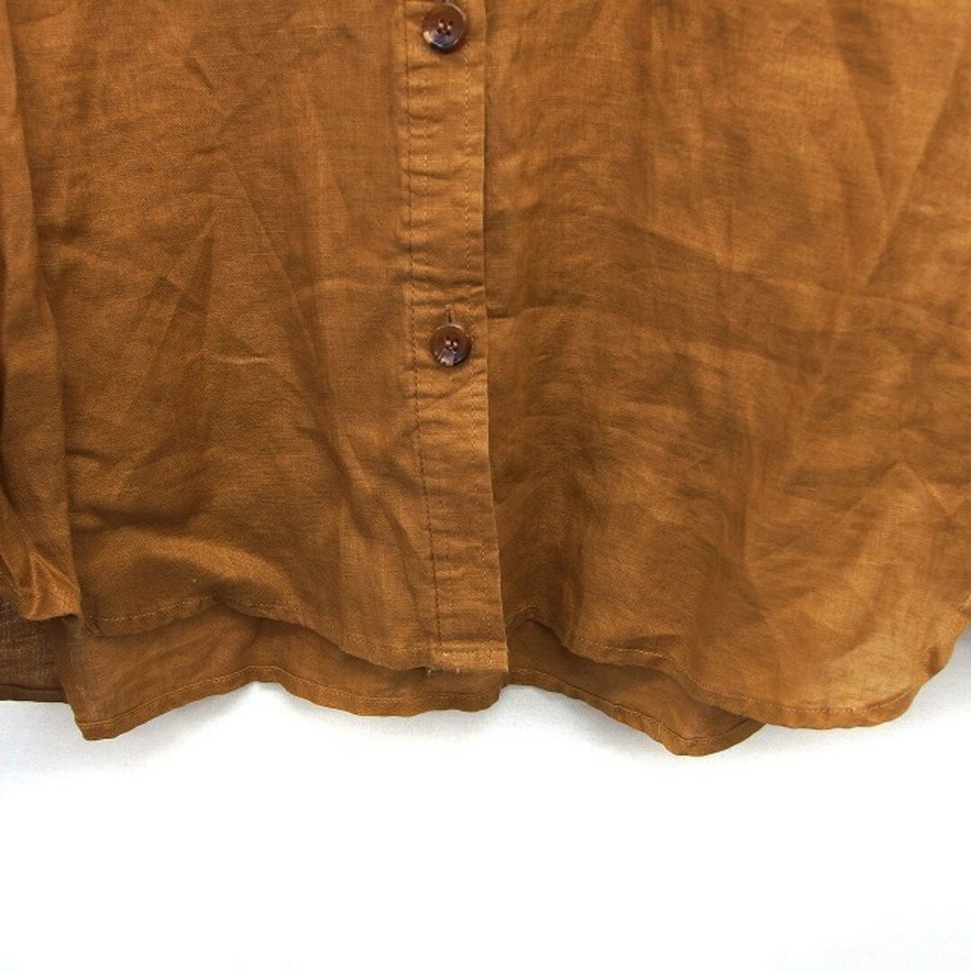 ROSE BUD(ローズバッド)のローズバッド シャツ ブラウス リネン ステンカラー ゆったり 透け感 長袖 F レディースのトップス(シャツ/ブラウス(長袖/七分))の商品写真