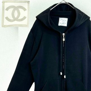 シャネル(CHANEL)の美品☆超人気デザイン☆CHANEL スポーツライン パーカー ココマーク 黒(パーカー)