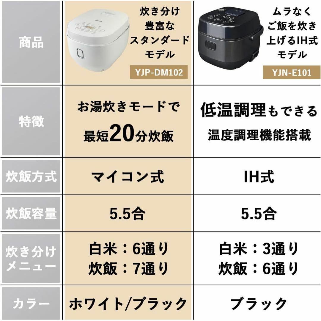 ラスト1点 炊飯器 一人暮らし 5.5合 マイコン式 二人暮らし 玄米 雑穀米 スマホ/家電/カメラの生活家電(その他)の商品写真