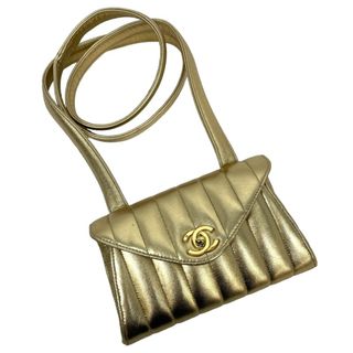 シャネル(CHANEL)のシャネル CHANEL マドモアゼル バッグ ショルダーバッグ レザー ゴールド 金 ゴールド金具 ココマーク ターンロック ヴィンテージ(ショルダーバッグ)