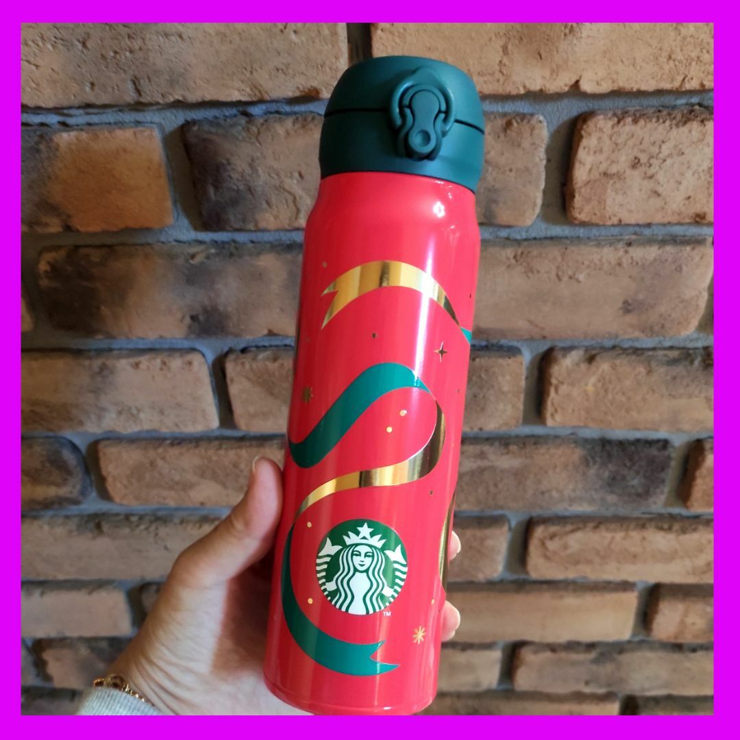 Starbucks(スターバックス)のスターバックス ★ ステンレス クリスマス JNL パーティー リボン ボトル インテリア/住まい/日用品のキッチン/食器(タンブラー)の商品写真