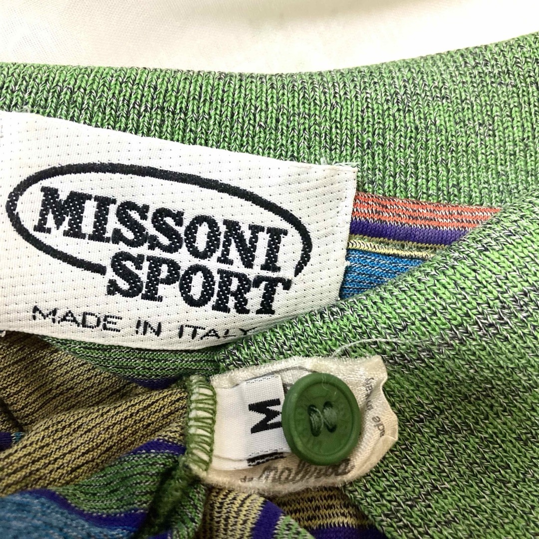 mikihouse(ミキハウス)のミッソーニ   ボーダー　マルチカラー　半袖ポロシャツ　サラサラ素材　イタリア製 メンズのトップス(ポロシャツ)の商品写真