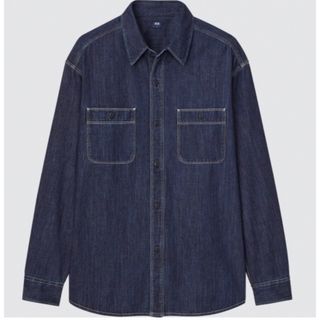 ユニクロ(UNIQLO)のユニクロデニムワークシャツ（長袖）男女兼用サイズM(シャツ)