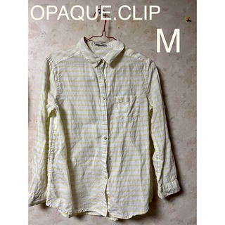 OPAQUE.CLIP リネンボーダーシャツ　M
