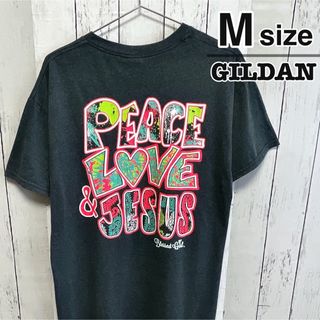 ギルタン(GILDAN)のUSA古着　GILDAN　Tシャツ　M　ダークグレー　プリント　クルーネック(Tシャツ/カットソー(半袖/袖なし))