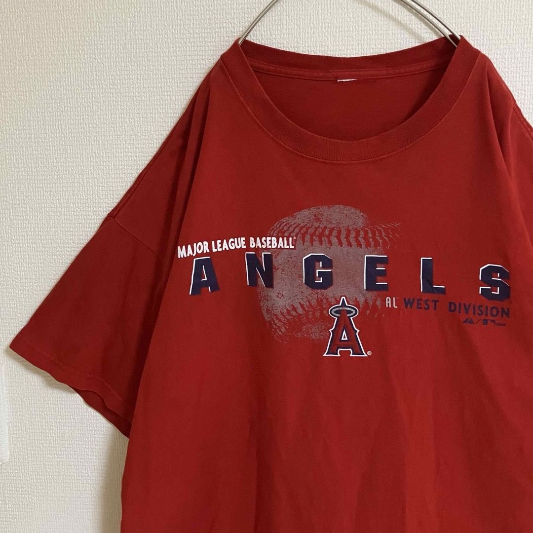 MLB(メジャーリーグベースボール)のロサンゼルスエンゼルスビッグロゴTシャツtシャツ古着MLBメジャーリーグフェード メンズのトップス(Tシャツ/カットソー(半袖/袖なし))の商品写真