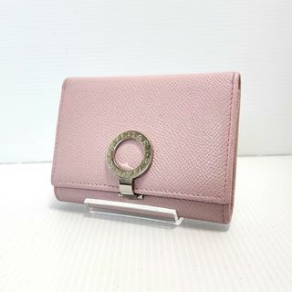 BVLGARI - BVLGARI ブルガリ ピンク 名刺入れ カードケース レザー シルバー