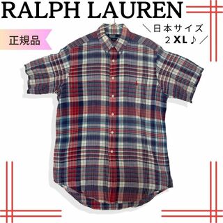 ポロラルフローレン(POLO RALPH LAUREN)の刺繍ロゴ　ラルフローレン 半袖シャツ BDシャツ チェック柄(シャツ)