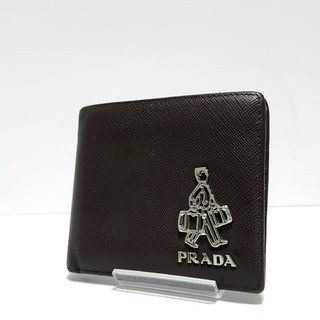 プラダ(PRADA)のPRADA プラダ PORTER ポーター 二つ折り ブラウン サフィアーノ(折り財布)