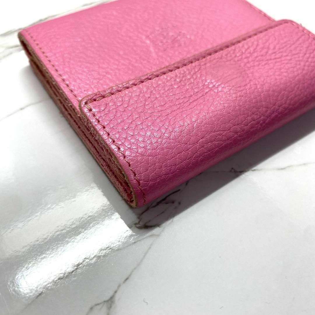 IL BISONTE(イルビゾンテ)の限定カラー✨️イルビゾンテ 二つ折り財布 2022SS ピンク バブルガム 春色 レディースのファッション小物(財布)の商品写真