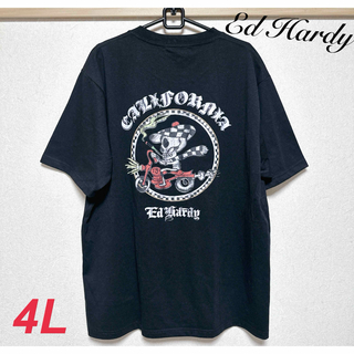 エドハーディー(Ed Hardy)の新品　エドハーディー　メンズ　プリント　Tシャツ　ブラック　4L(Tシャツ/カットソー(半袖/袖なし))