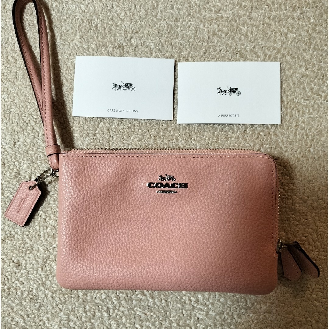 COACH(コーチ)の美品　コーチダブルファスナーポーチ レディースのファッション小物(ポーチ)の商品写真