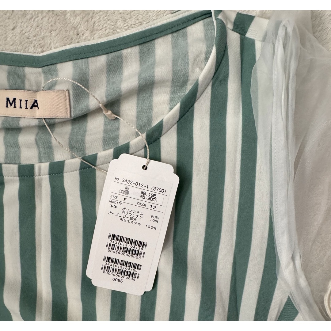 MIIA(ミーア)のMIIA 袖シアーストレッチ半袖カットソー レディースのトップス(Tシャツ(半袖/袖なし))の商品写真