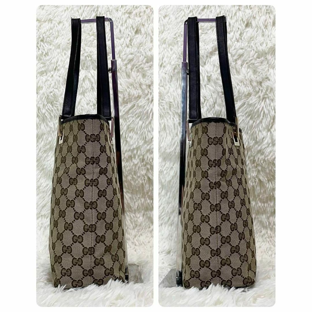 Gucci(グッチ)のGUCCI グッチ　トートバッグ　GG柄　キャンバス　レザー　ゴールド金具 レディースのバッグ(トートバッグ)の商品写真