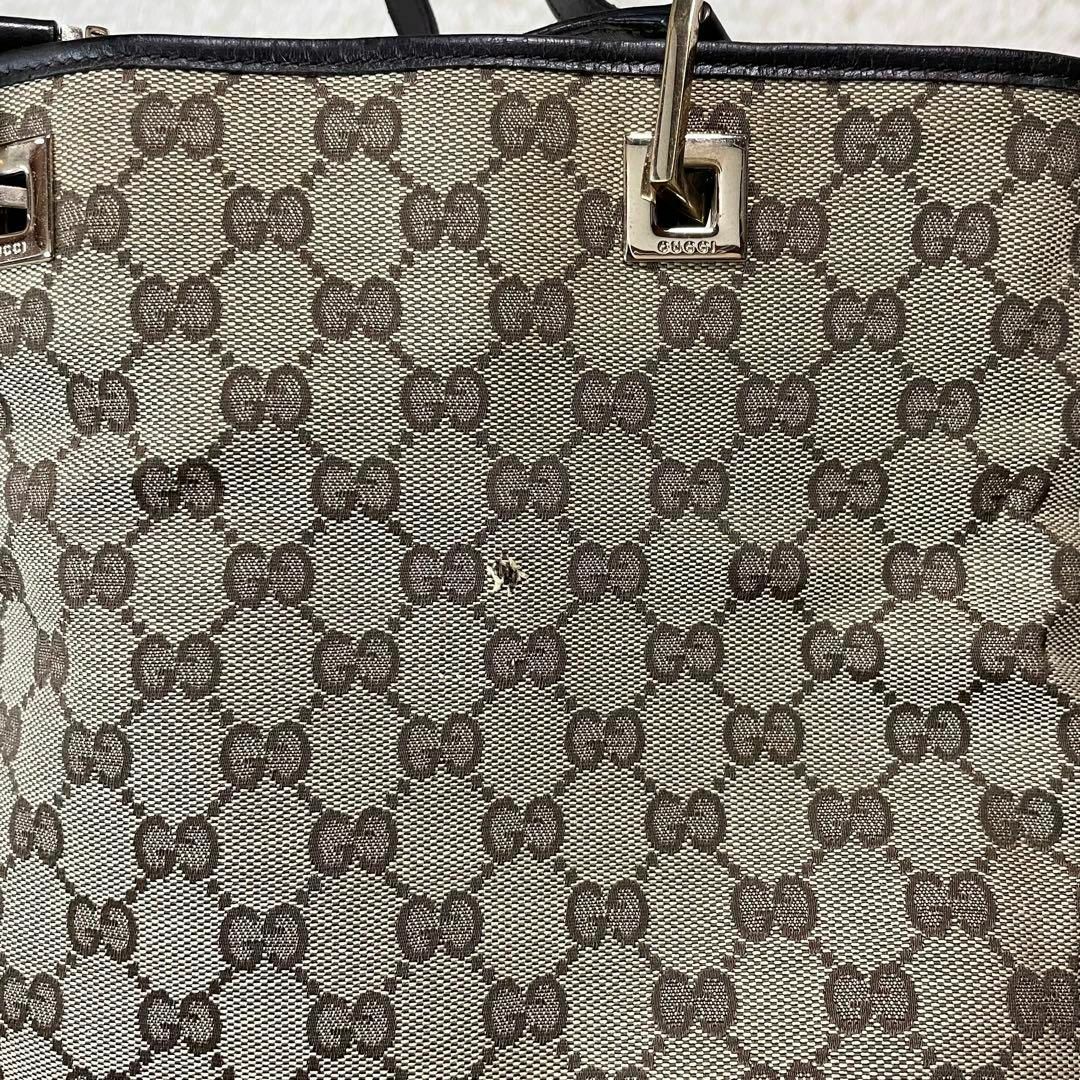 Gucci(グッチ)のGUCCI グッチ　トートバッグ　GG柄　キャンバス　レザー　ゴールド金具 レディースのバッグ(トートバッグ)の商品写真