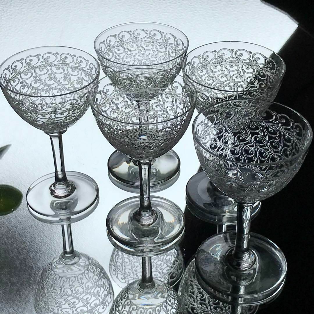 Baccarat(バカラ)の美しいオールドバカラBaccaratジョゼリンJosselinワイングラス♡5個 インテリア/住まい/日用品のキッチン/食器(グラス/カップ)の商品写真