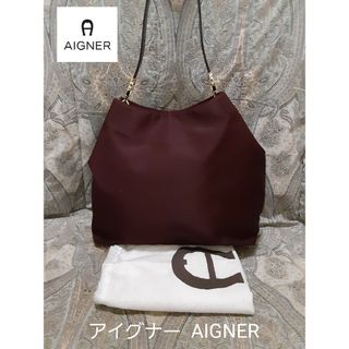 アイグナー AIGNER 本革コンビ/トートバッグ/保存袋付き(トートバッグ)