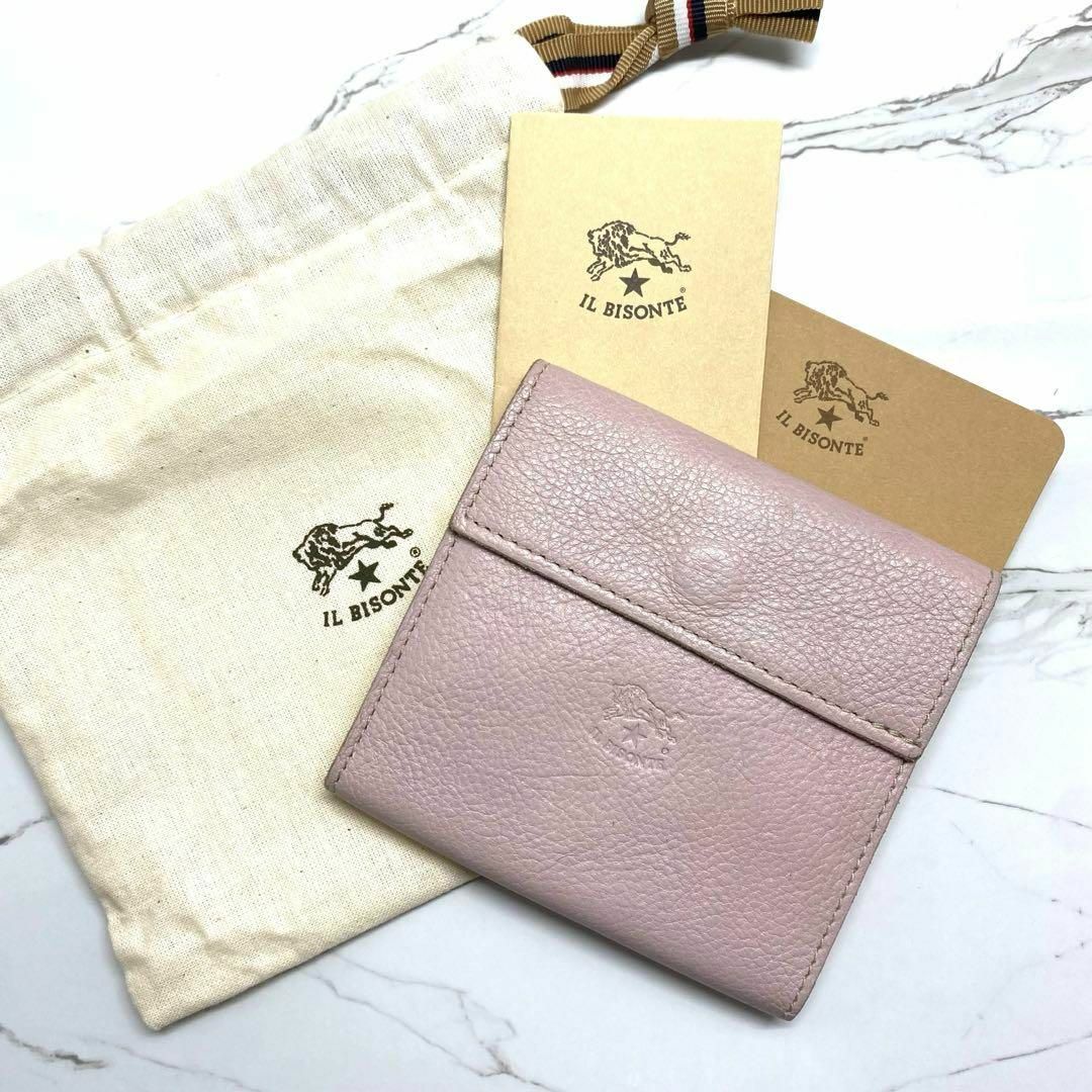 IL BISONTE(イルビゾンテ)の限定カラー✨️イルビゾンテ 二つ折り財布 ピオニア ピンク 春色 パステルカラー レディースのファッション小物(財布)の商品写真