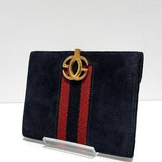 グッチ(Gucci)のGUCCI グッチ オールド シェリー GG スエード 二つ折り ネイビー(財布)