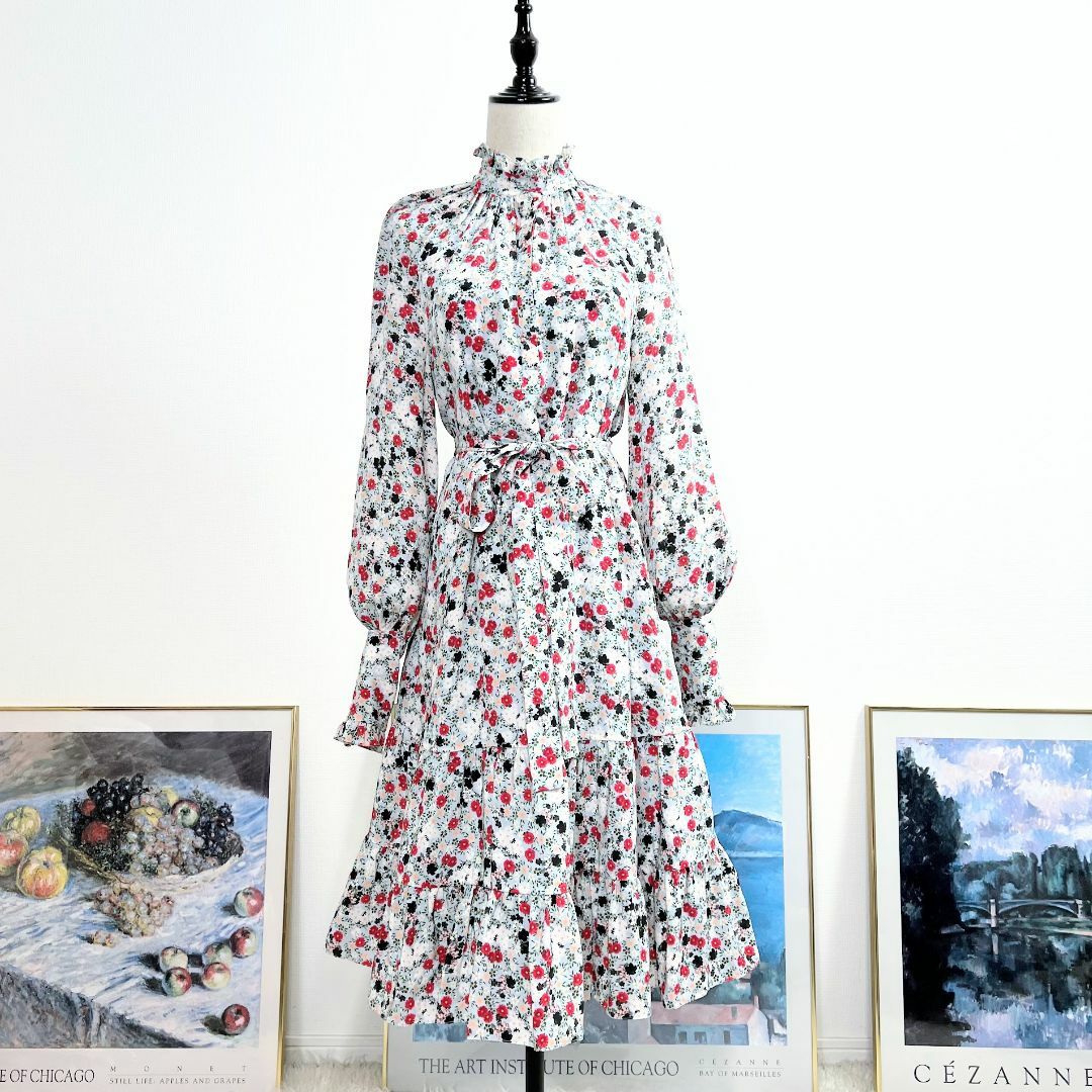 Erdem(アーデム)の★ERDEM★美品★シルク★フローラル★フリル襟★Aライン★ロングワンピース レディースのワンピース(ロングワンピース/マキシワンピース)の商品写真