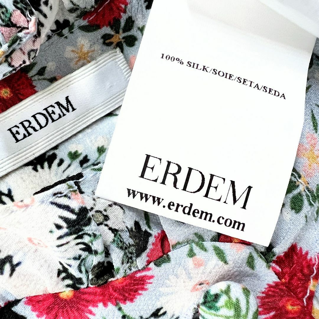 Erdem(アーデム)の★ERDEM★美品★シルク★フローラル★フリル襟★Aライン★ロングワンピース レディースのワンピース(ロングワンピース/マキシワンピース)の商品写真