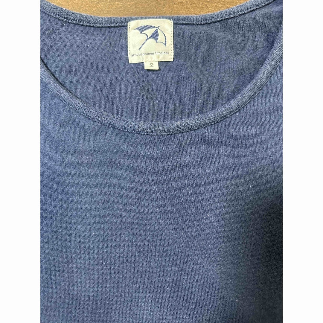 Arnold Palmer(アーノルドパーマー)のアーノルドパーマー　チュニックTシャツ　レディース　サイズ２　ネイビー レディースのトップス(Tシャツ(半袖/袖なし))の商品写真