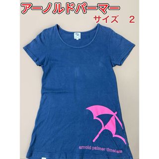 アーノルドパーマー(Arnold Palmer)のアーノルドパーマー　チュニックTシャツ　レディース　サイズ２　ネイビー(Tシャツ(半袖/袖なし))