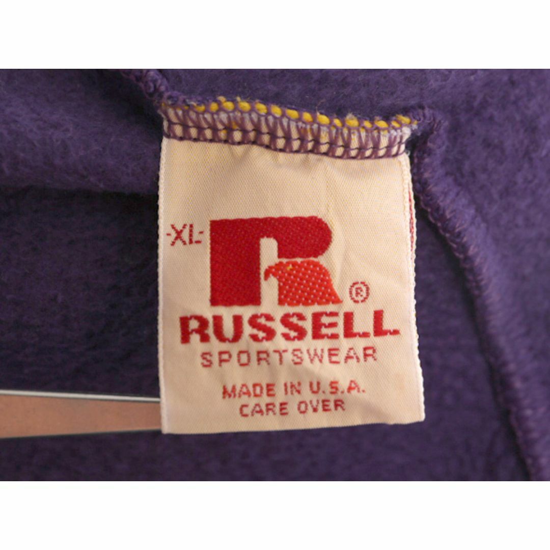 70s USA製 ラッセル 無地 スウェット パンツ メンズ レディース XL 70年代 ヴィンテージ RUSSELL 裏起毛 ワンポイント トレーナー パープル メンズのパンツ(その他)の商品写真