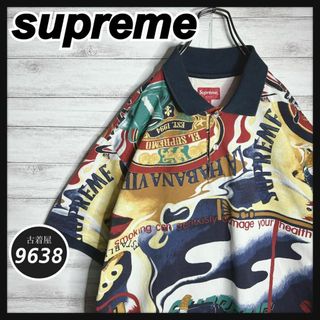 シュプリーム(Supreme)の【入手困難!!】シュプリーム ✈︎総柄 ポロシャツ プリント ゆるだぼ 重ね着(ポロシャツ)