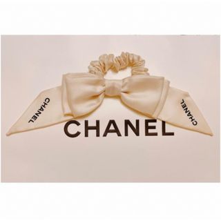 CHANEL シャネル　シュシュ　リボン　ホワイト　白　新品　ヘアアクセサリー