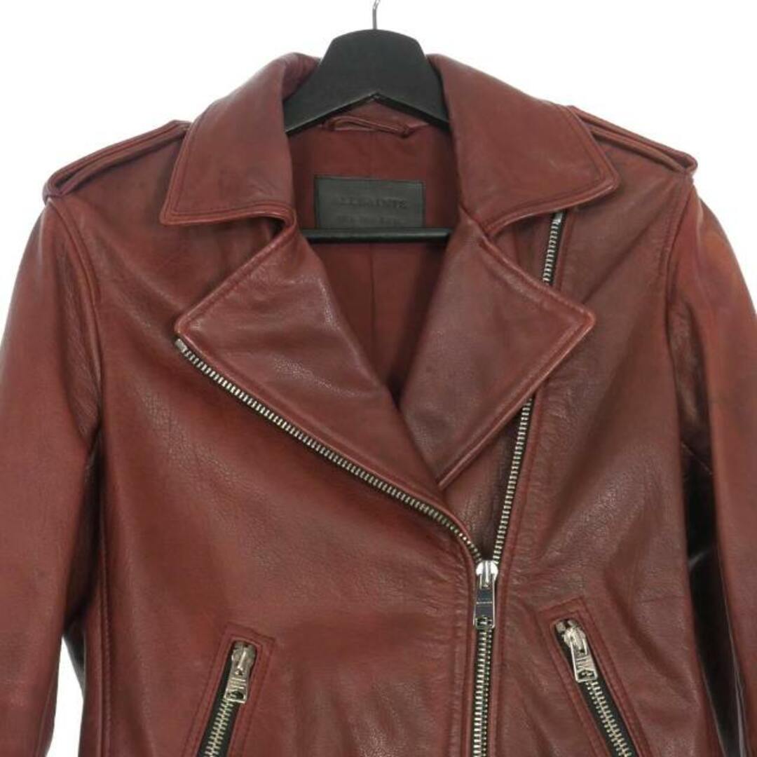 ALLSAINTS HADI BIKER バッファローレザーライダース 4 赤 メンズのジャケット/アウター(ライダースジャケット)の商品写真