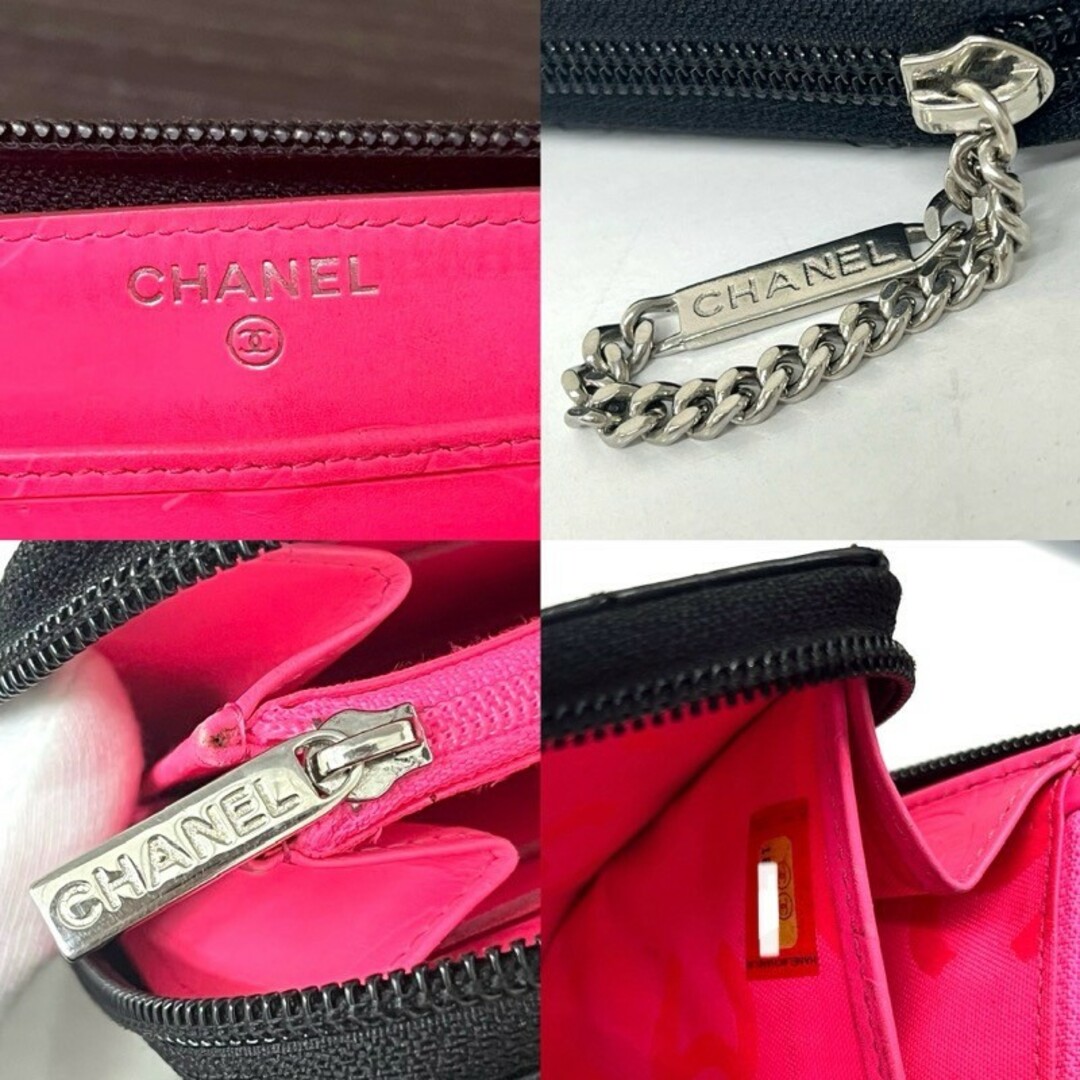 CHANEL(シャネル)のCHANEL シャネル ラウンドファスナー 長財布 A50078 カンボンライン ラムスキン ココマーク ブラック 一式付属 2012年製 【中古品】 42404K169 レディースのファッション小物(財布)の商品写真