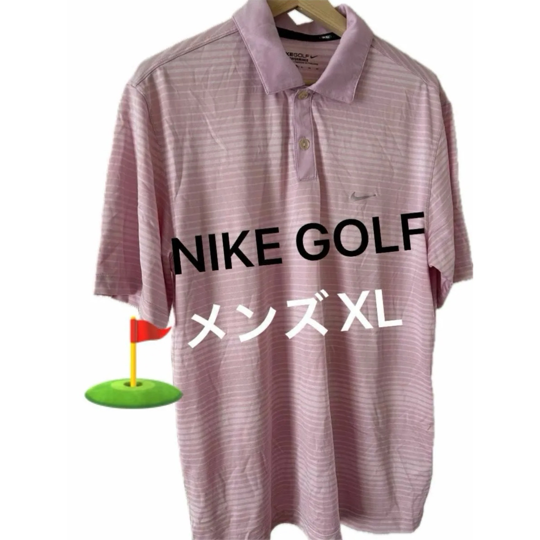 NIKE(ナイキ)のNIKE GOLF ナイキゴルフ ポロシャツ シャツ ボーダー柄 メンズXL スポーツ/アウトドアのゴルフ(ウエア)の商品写真