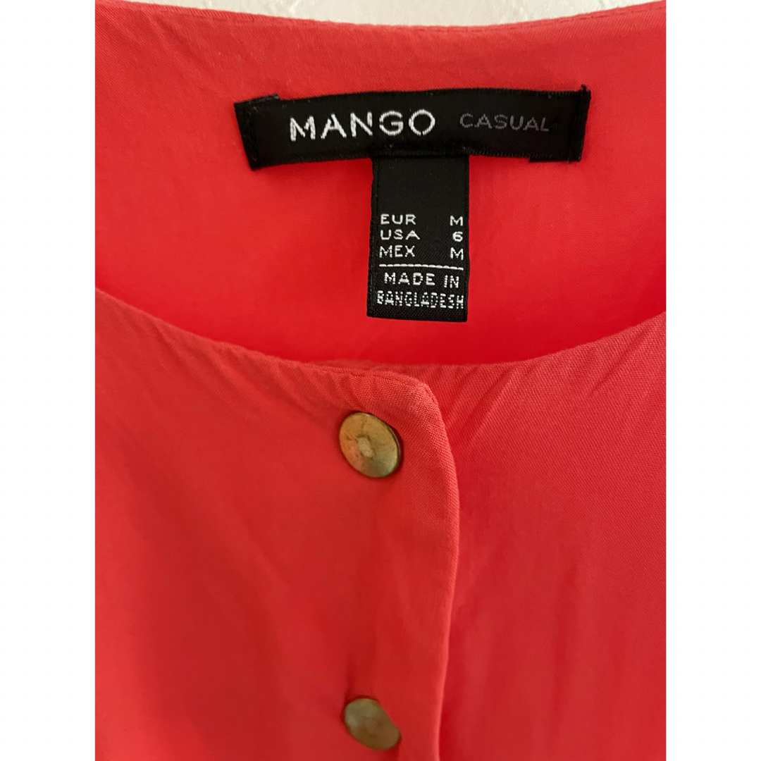 MANGO(マンゴ)のMANGO マンゴー トップス カットソー チュニック 長袖 オレンジ M レディースのトップス(カットソー(長袖/七分))の商品写真