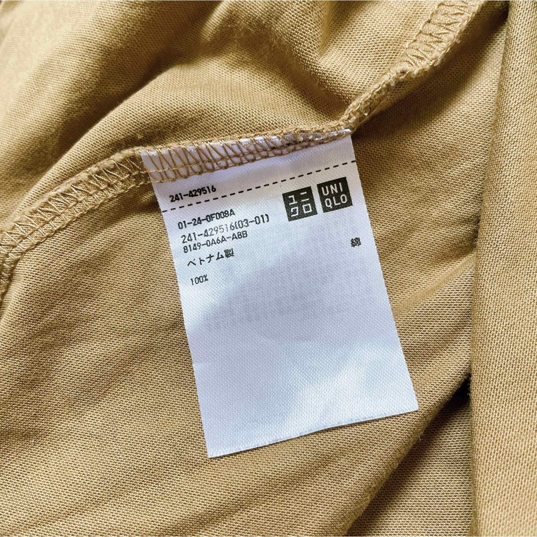 UNIQLO(ユニクロ)のユニクロ　カットソー　7部袖　レディース　M ブラウン　ローズピンク レディースのトップス(カットソー(長袖/七分))の商品写真