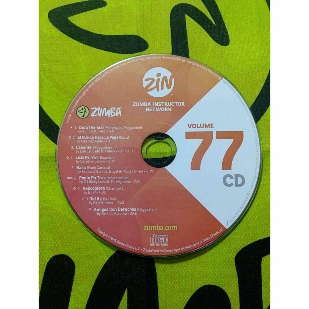 Zumba(ズンバ)のZUMBA　ズンバ　ZIN77　CD＆DVD　インストラクター専用 エンタメ/ホビーのDVD/ブルーレイ(スポーツ/フィットネス)の商品写真