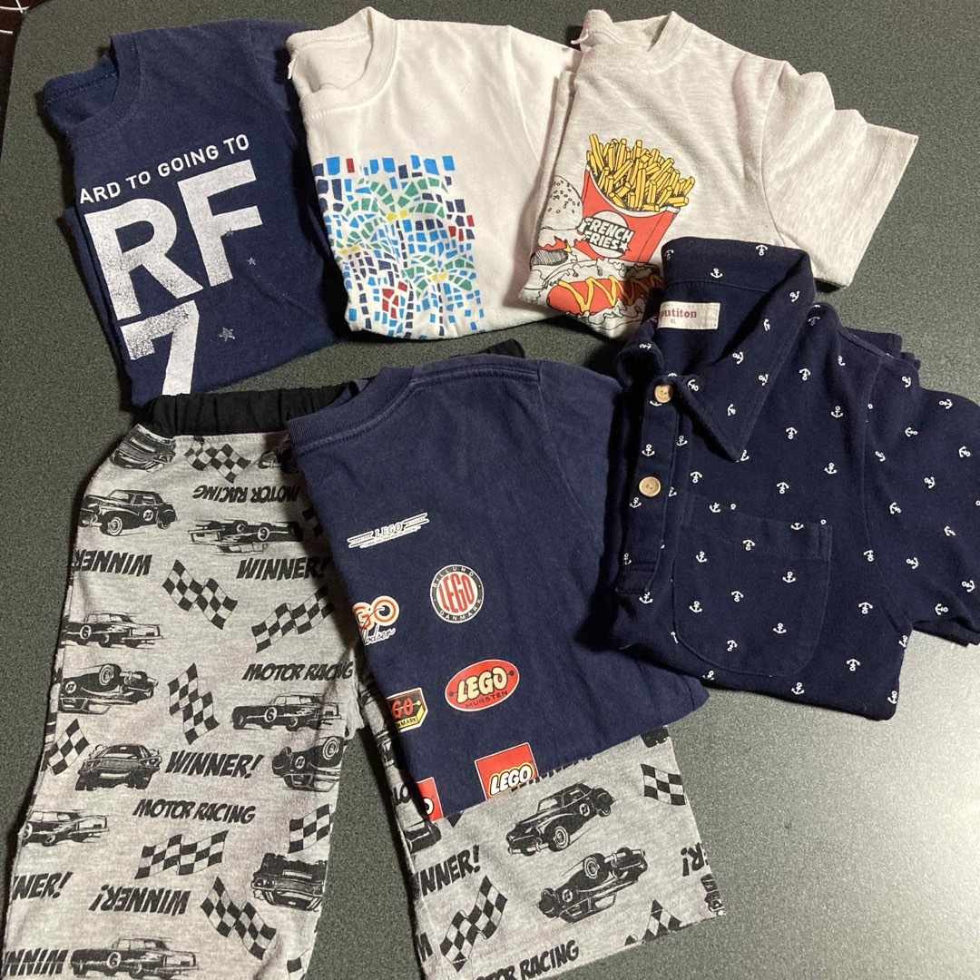 【匿名発送　まとめ売り】半袖Tシャツ　半ズボン　半袖ポロシャツ　6点セット キッズ/ベビー/マタニティのキッズ服男の子用(90cm~)(Tシャツ/カットソー)の商品写真